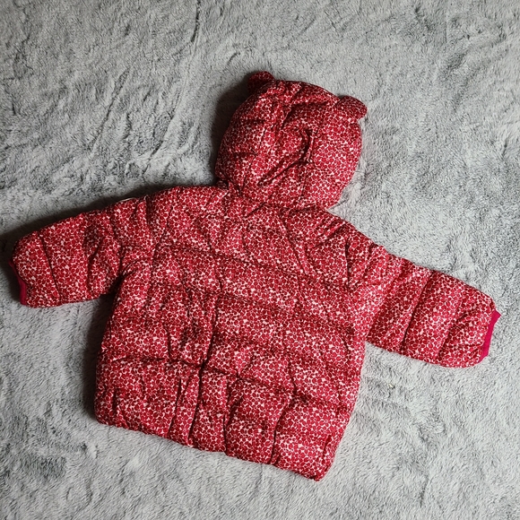 Baby GAP pink floral puffer jacket - Picture 2 of 4